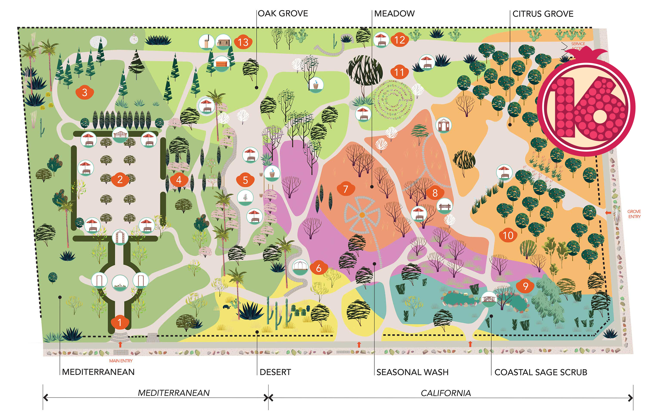Arlington Garden Pasadena map